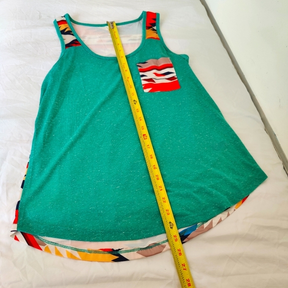 NWOT Aztec design print Sunshine & Rodeos tank top (Small) 🌞❤️ 🩵🌄💙🌅🩵 - Picture 5 of 9